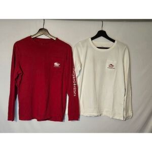 Women's Vineyard Vines Size Small Long Sleeve Christmas TShirt Bundle (2 Shirts)